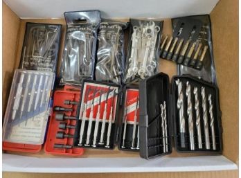 Lot Of Tools - Allen Wrenches, Small Combination Wrenches, Screwdriver Sets, Drills