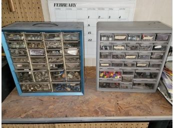 2 Tool Organizers With Nuts, Bolts, Wire Nuts, Nails, Misc. Hardware