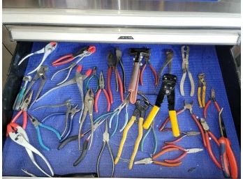 Lot Of 42 Assorted Pliers, Cutters And Snips