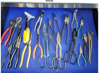 Lot Of 20 Assorted Pliers, Cutters And Snips