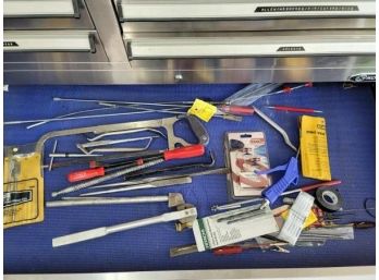 Lot Of Tools - Bending Tools, Punches, Hack Saw, Misc. Drill Bits, Hand Reamer, Body Tools, Masonry Bits