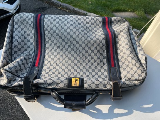 Navy Blue Vintage Gucci Suitcase Luggage #3830