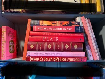 Collection Of Red Hardcover Coffee Table Books