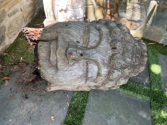 Wood Carved Buddah Head