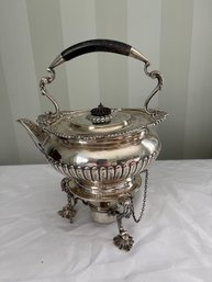 Silver Footed Coffee Pot With Warmer