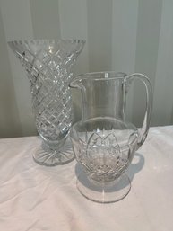 Czech Crystal Case And Pitcher