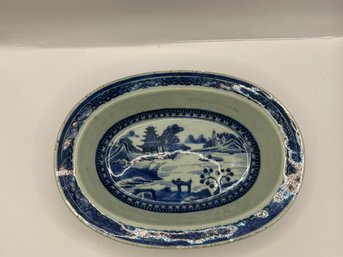 Antique Chinese Export Oval Dish