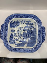 Vintage Blue Willow Serving Dish By Staffordshire