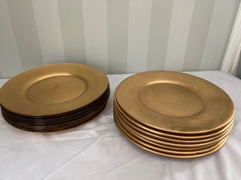 14 Gold Glass And Ceramic Chargers