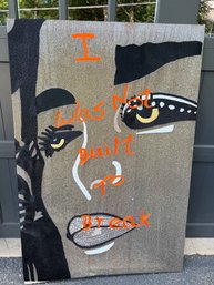 Hand Beaded Canvas Wall Hanging 'I Was Not Built To Break' By Stefanie Hirsch