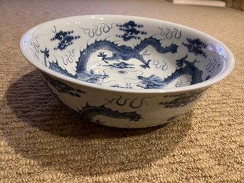 Imperial Style Chinese Blue And White 'Dragon' Bowl