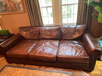 Restoration Hardware Down Leather Sofa