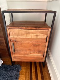 Wood And Metal Bedside Table