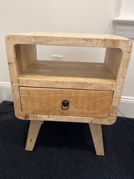 Wood Bedside Table With One Drawer And Shelf