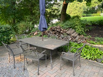 Iron Outdoor Set Of  Table And 6 Chairs