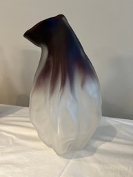 Nikolas Weinstein Signed Sculptural Frosted Art Glass Vase