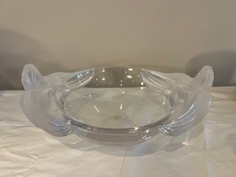 Lalique Crystal Loriol With Double Orchid Large Mint Condition.