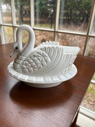 EAPG Challinor Taylor Block Swan Covered Dish