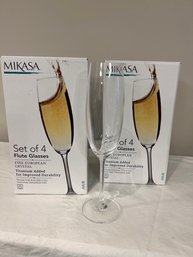 Set Of Eight, Julie By  Mikasa Crystal, Flute Glasses