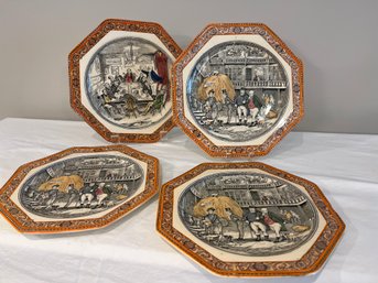 4 Pickwick Papers Octagonal Plates