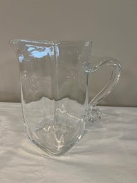 SIMON PEARCE Handmade Studio Art Glass Pitcher Carafe 7.5 Jug USA Signed