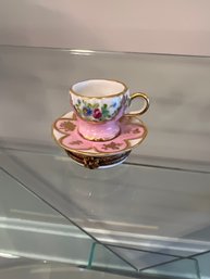 Limoges Tea Cup And Saucer Porcelain Trinket Box