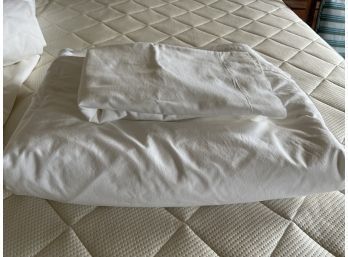Twin Restoration Hardware White Cotton Duvet Cover And One Twin Pottery Barn Sham