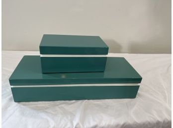 Teal Lacquered Boxes
