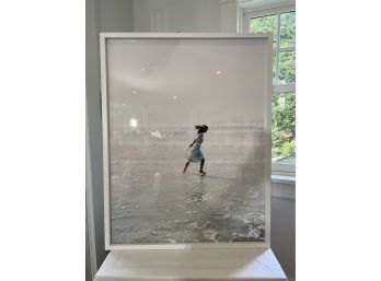 Framed Pottery Barn Print Of Girl In Ocean