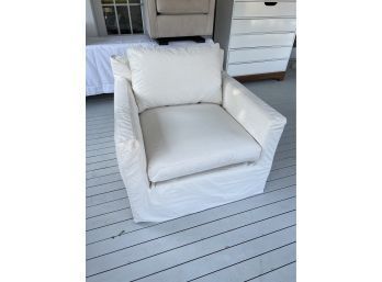 White Down Filled Slip Covered Chair