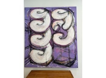Abstract Purple Pink Yellow White Oil Painting 2 Of 2
