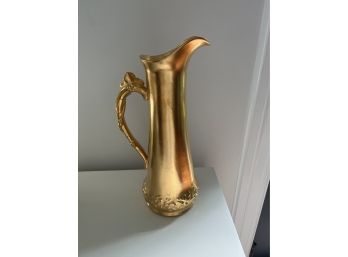Spectacular  Healy GOLD Chryso Ceramic Limoges Vase / Pitcher