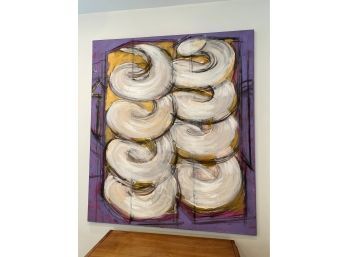 Abstract Purple Pink Yellow White Oil Painting 1 Of 2