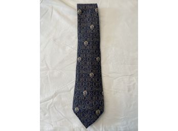 Navy And Gold Silk Hermes Tie