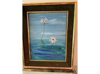 Oil Painting Of Flowers Signed FLEUR  61
