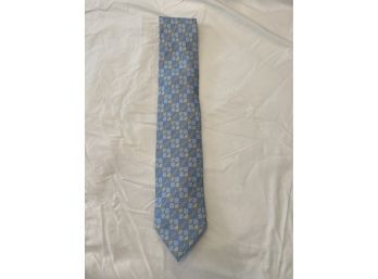 Abstract Blue Silk Hermes  Tie