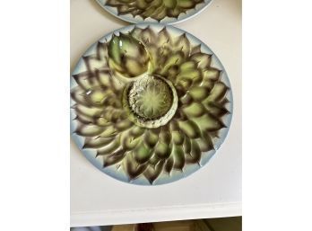 Italian Majolica Artichoke Plates, 1950s, Set Of 6