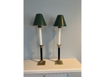 Brass Painted Candles With Metal Shade