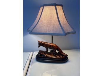 Sculpture Table Lamp Fox And Hiding Rabbit
