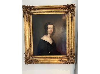 Antique Framed Oil Painting Portrait Of Lady, Unknow Artist