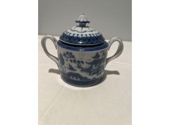 MOTTAHEDEH BLUE CANTON COVERED SUGAR DISH