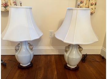 Beautiful Pair Of Ceramic Table Lamps