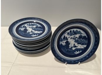 Mottahedeh Blue Canton Set Of 14 Bread Plates