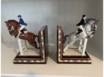 Pair Of Fitz And Floyd Ceramic Book Ends