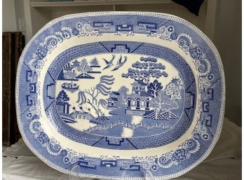 Antique Stone China Blue Willow Platter