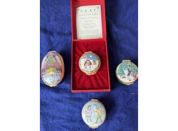 Enamel Boxes With Holiday Themes (Halcyon Days And Birmingham)
