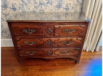 Antique French Provincial Commode With Glass Top