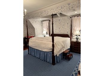 King Four Poster American Federal Style Mahogany King Size Four-Poster Bed