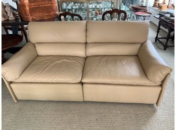 Saporiti Leather Queening Small Sectional Sofa