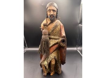 Wood Carved And Painted Statue